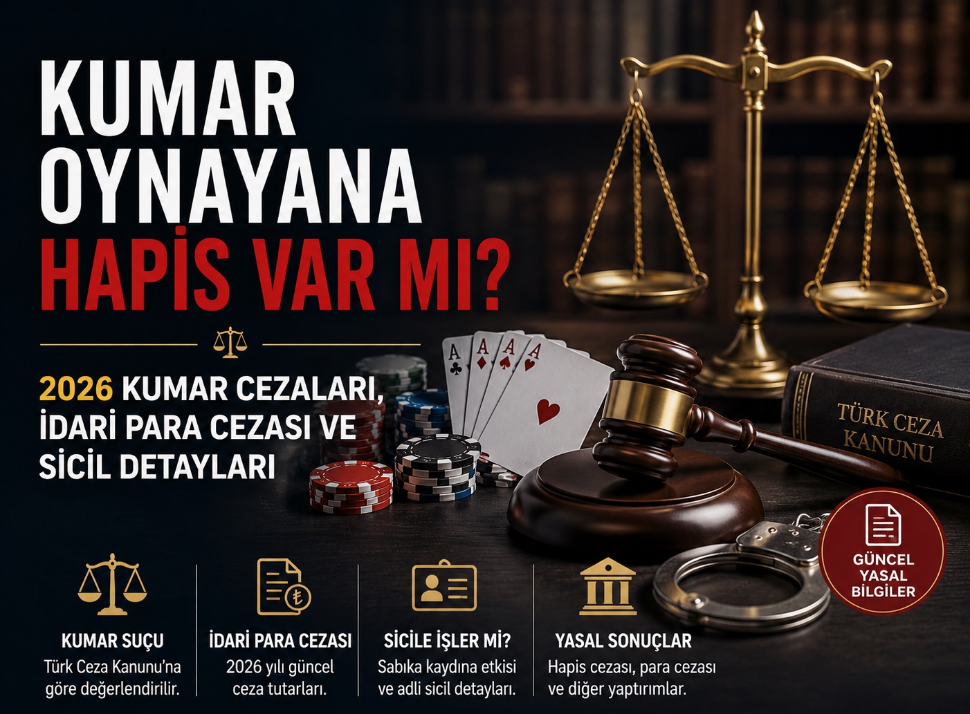 Kumar Oynayana Hapis Var mı? 2026 Kumar Cezaları, İdari Para Cezası ve Sicil Detayları