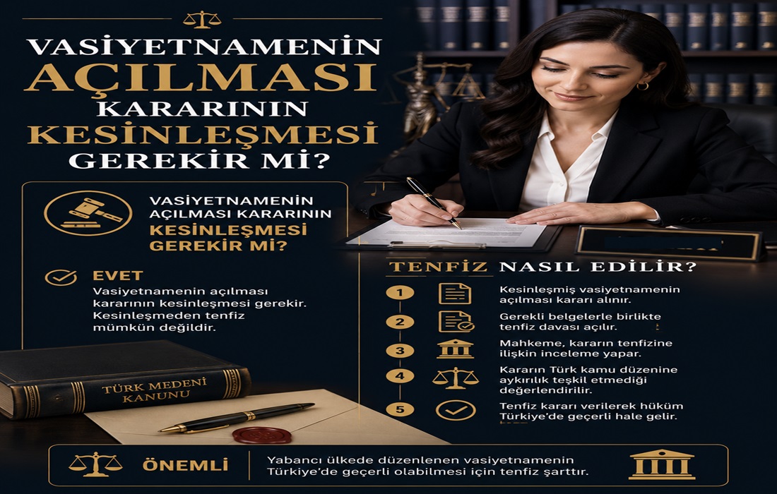 Vasiyetnamenin açılması kararının kesinleşmesi gerekir mi? Tenfiz nasıl edilir?
